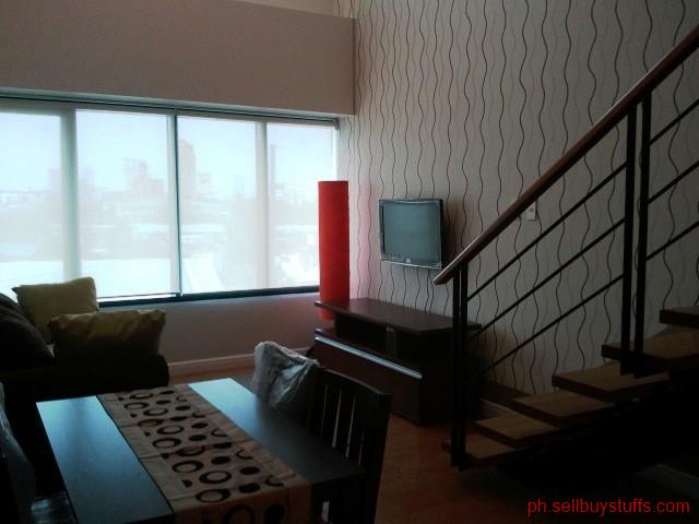 Philippines Classifieds Furnished One bedroom Loft with Parking for Rent in Rockwell Makati City