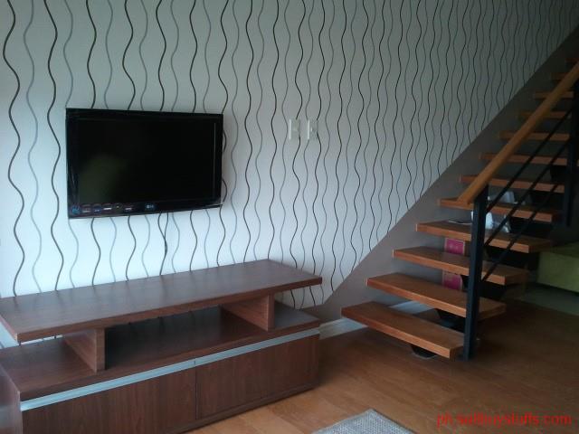 Philippines Classifieds Furnished One bedroom Loft with Parking for Rent in Rockwell Makati City